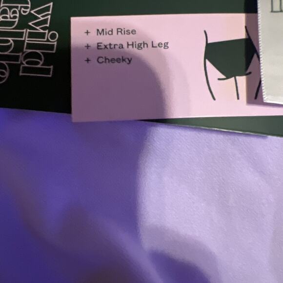 Wild Fable Lavender Wavy Textured Terry Mid-Rise Bikini Bottom Women’s 1X 17-18 - Picture 4 of 5